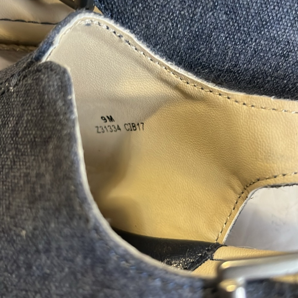 B.O.C. open toe denim wedge sling back sandals - Picture 9 of 10
